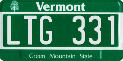 VT license plate LTG331
