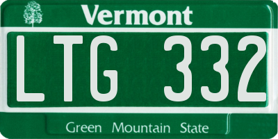 VT license plate LTG332