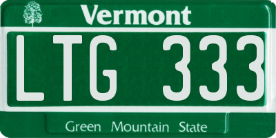 VT license plate LTG333