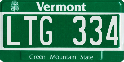 VT license plate LTG334