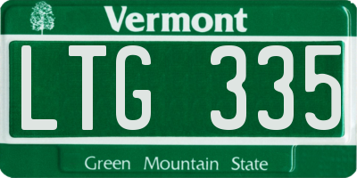 VT license plate LTG335