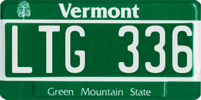 VT license plate LTG336