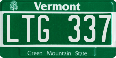 VT license plate LTG337