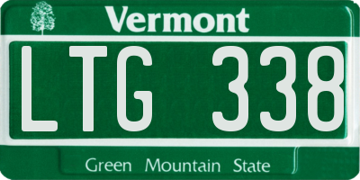VT license plate LTG338
