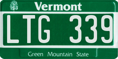 VT license plate LTG339