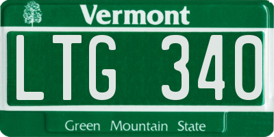 VT license plate LTG340