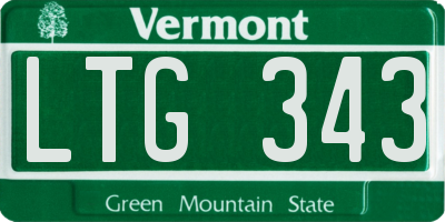 VT license plate LTG343