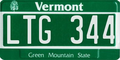 VT license plate LTG344