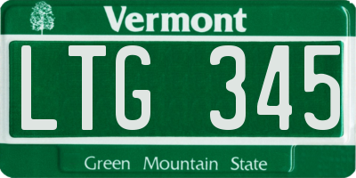 VT license plate LTG345