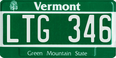 VT license plate LTG346