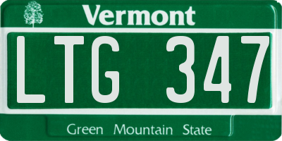 VT license plate LTG347