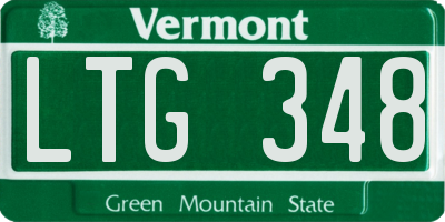 VT license plate LTG348