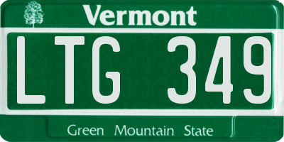 VT license plate LTG349