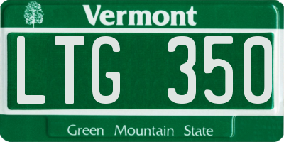 VT license plate LTG350
