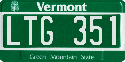 VT license plate LTG351