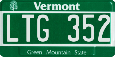 VT license plate LTG352