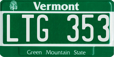 VT license plate LTG353