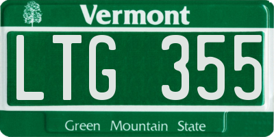 VT license plate LTG355
