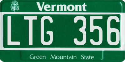 VT license plate LTG356