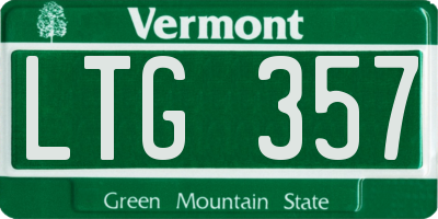 VT license plate LTG357