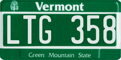 VT license plate LTG358