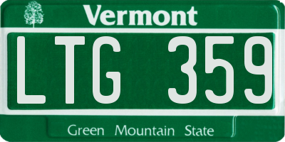 VT license plate LTG359