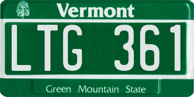 VT license plate LTG361