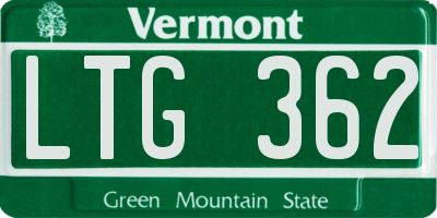 VT license plate LTG362