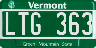 VT license plate LTG363