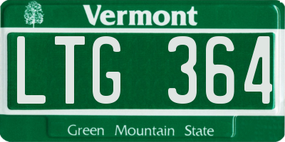 VT license plate LTG364