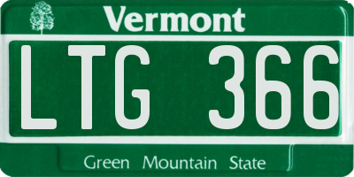 VT license plate LTG366