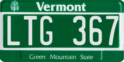 VT license plate LTG367
