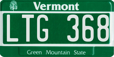 VT license plate LTG368