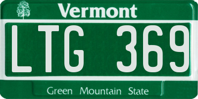 VT license plate LTG369