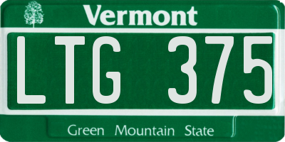 VT license plate LTG375