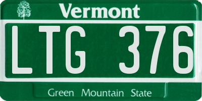 VT license plate LTG376