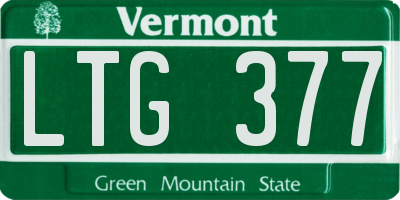 VT license plate LTG377