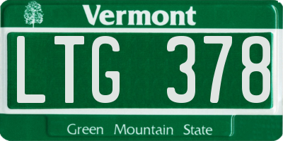 VT license plate LTG378