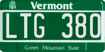 VT license plate LTG380