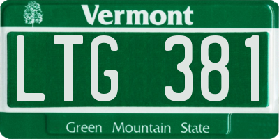 VT license plate LTG381