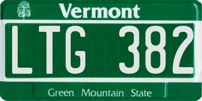 VT license plate LTG382