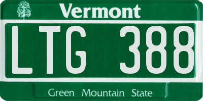 VT license plate LTG388