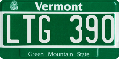 VT license plate LTG390
