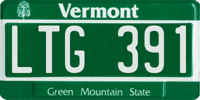 VT license plate LTG391