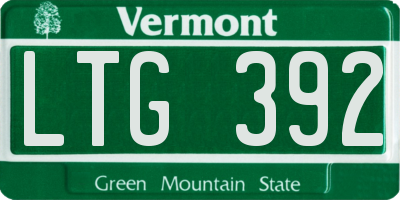 VT license plate LTG392