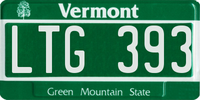 VT license plate LTG393
