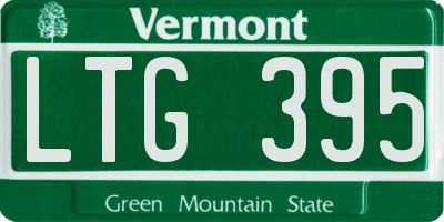 VT license plate LTG395