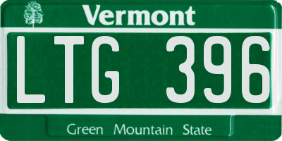 VT license plate LTG396