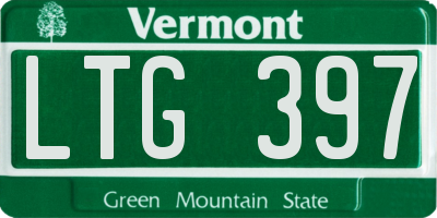 VT license plate LTG397