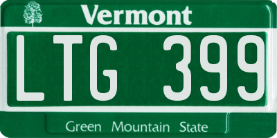 VT license plate LTG399